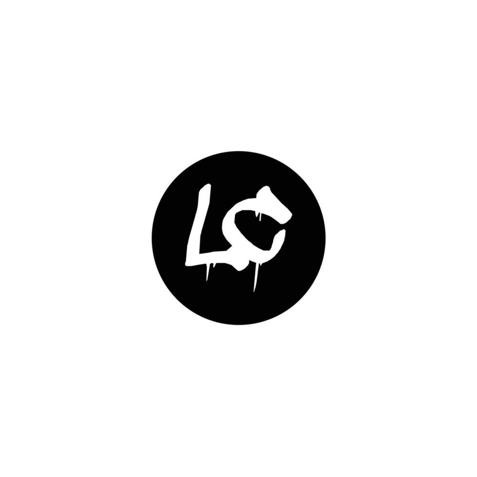Initial LC letter drip template design vector