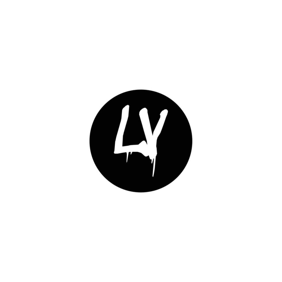 Initial LV letter drip template design vector
