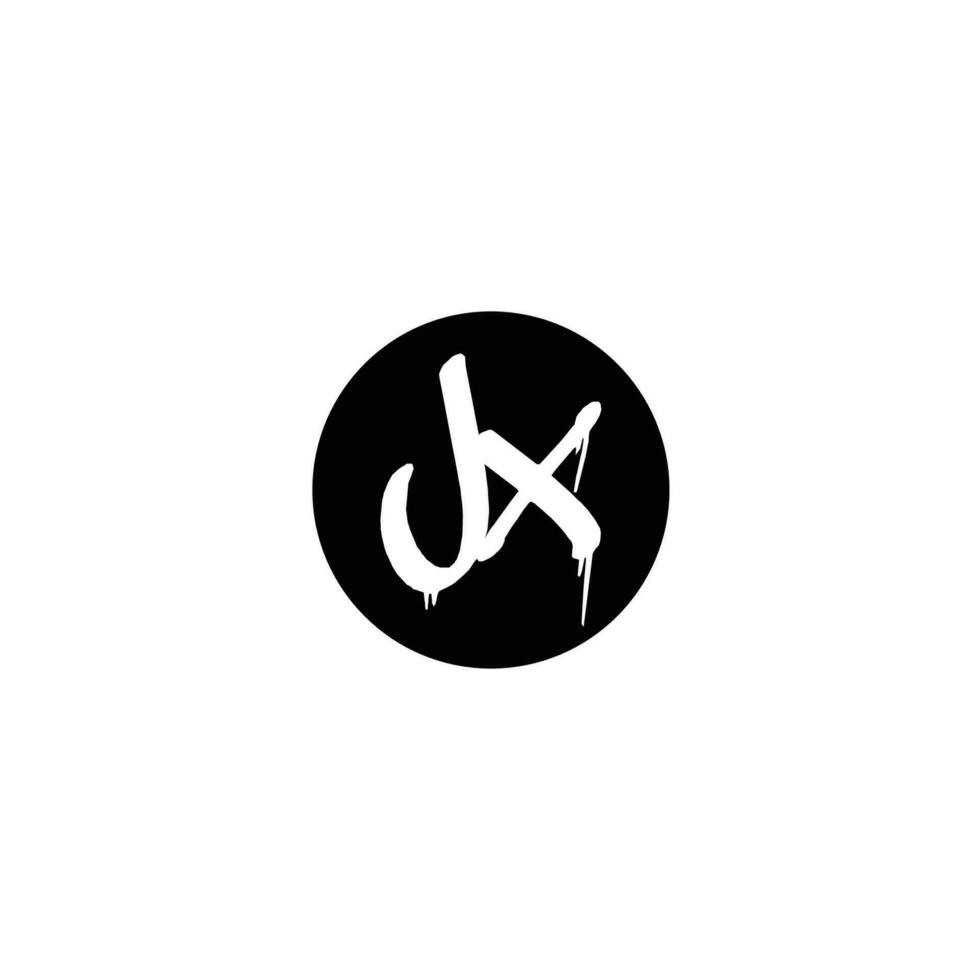 Initial JX letter drip template design vector