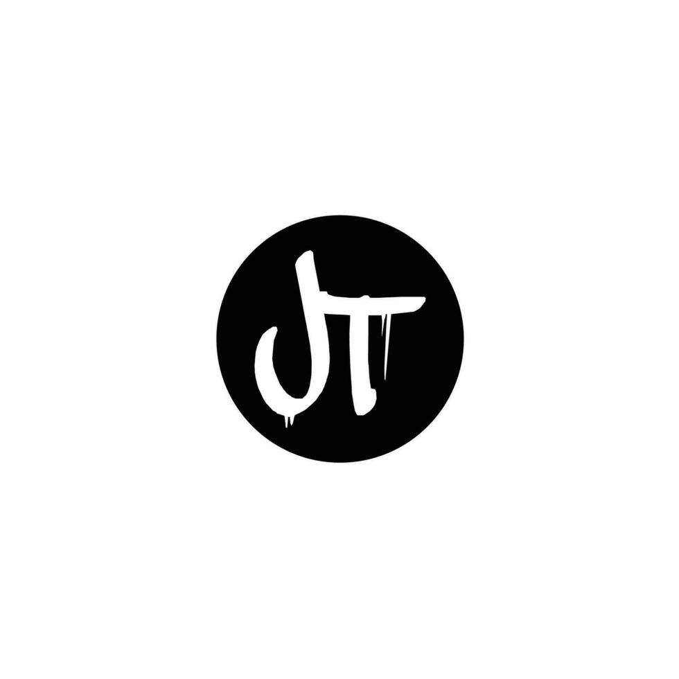 Initial JT letter drip template design vector