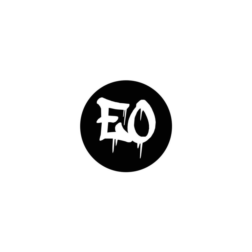 Initial EO letter drip template design vector