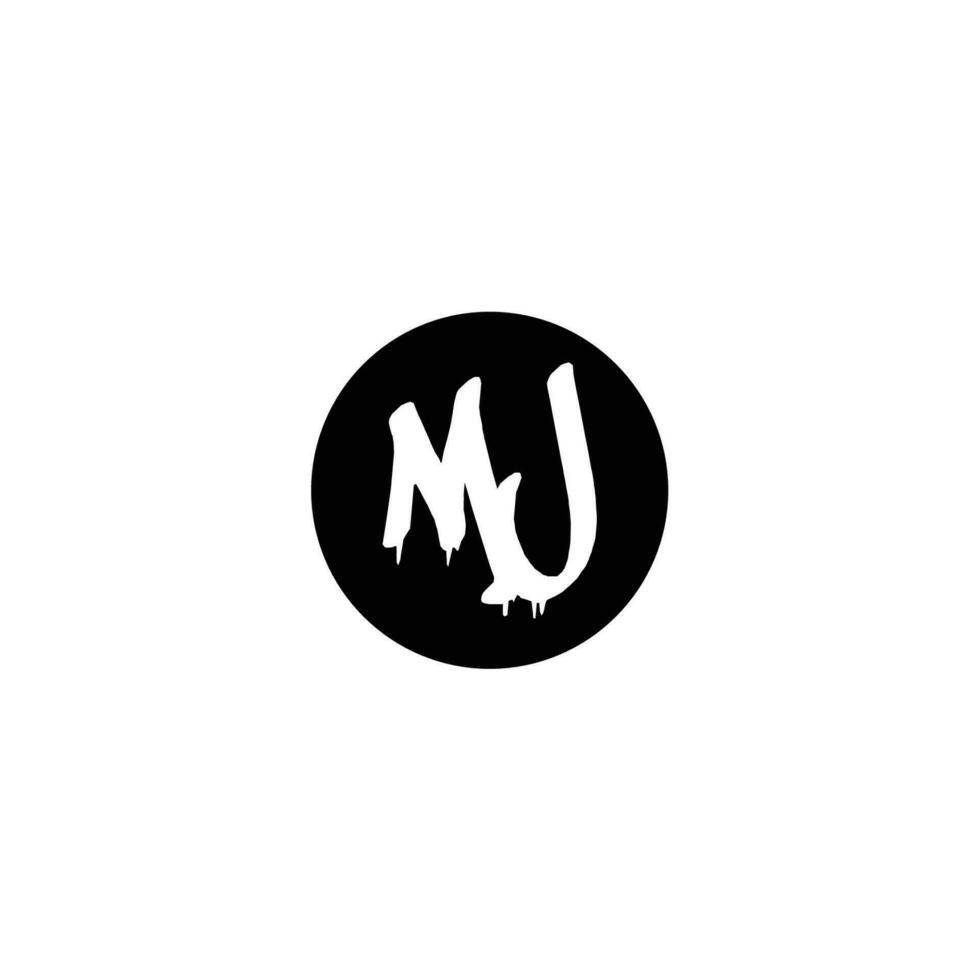 Initial MJ letter drip template design vector