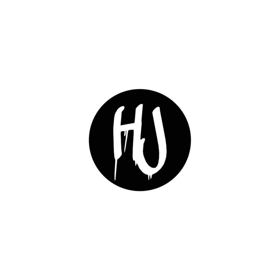 Initial HJ letter drip template design vector