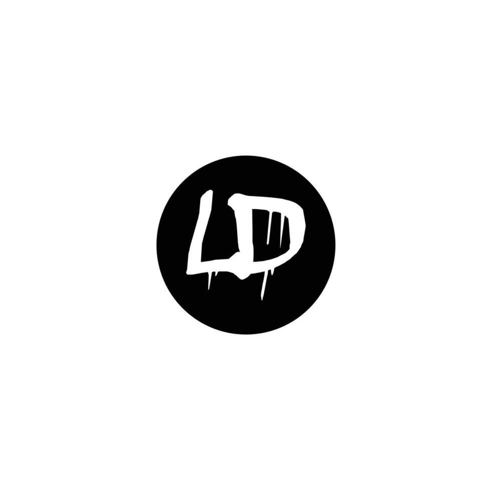 Initial LD letter drip template design vector