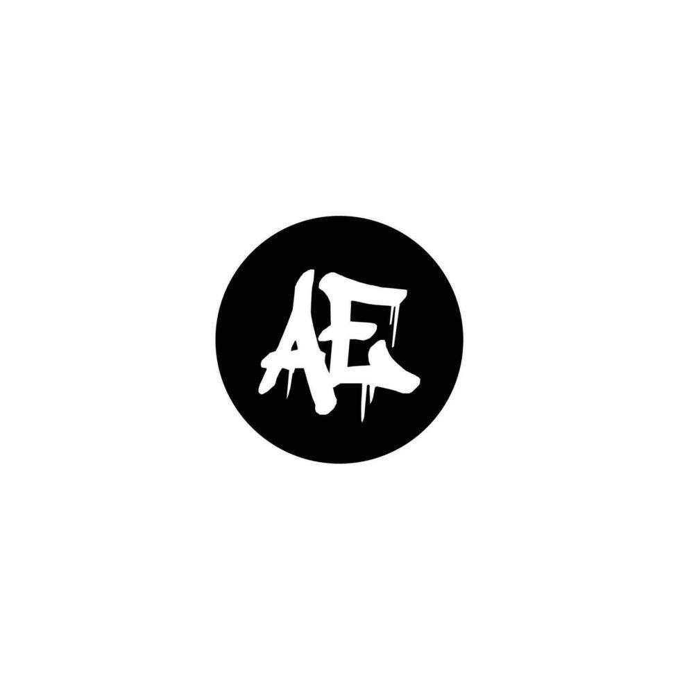 Initial AE letter drip template design vector