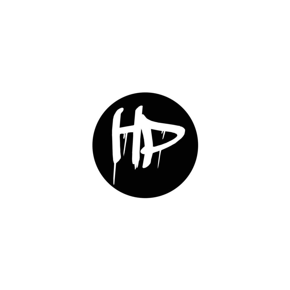 Initial HP letter drip template design vector