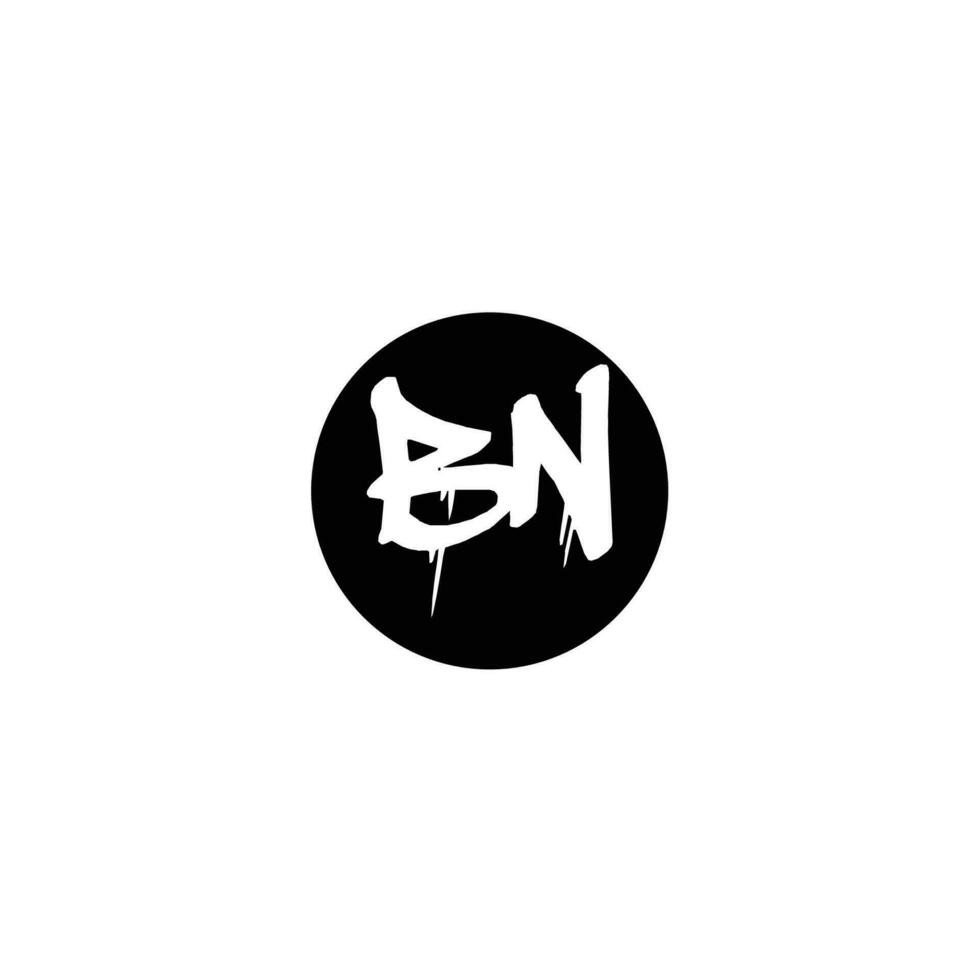 Initial BN letter drip template design vector