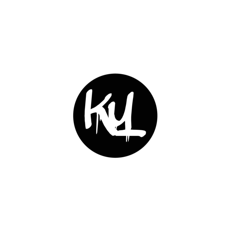 Initial KY letter drip template design vector