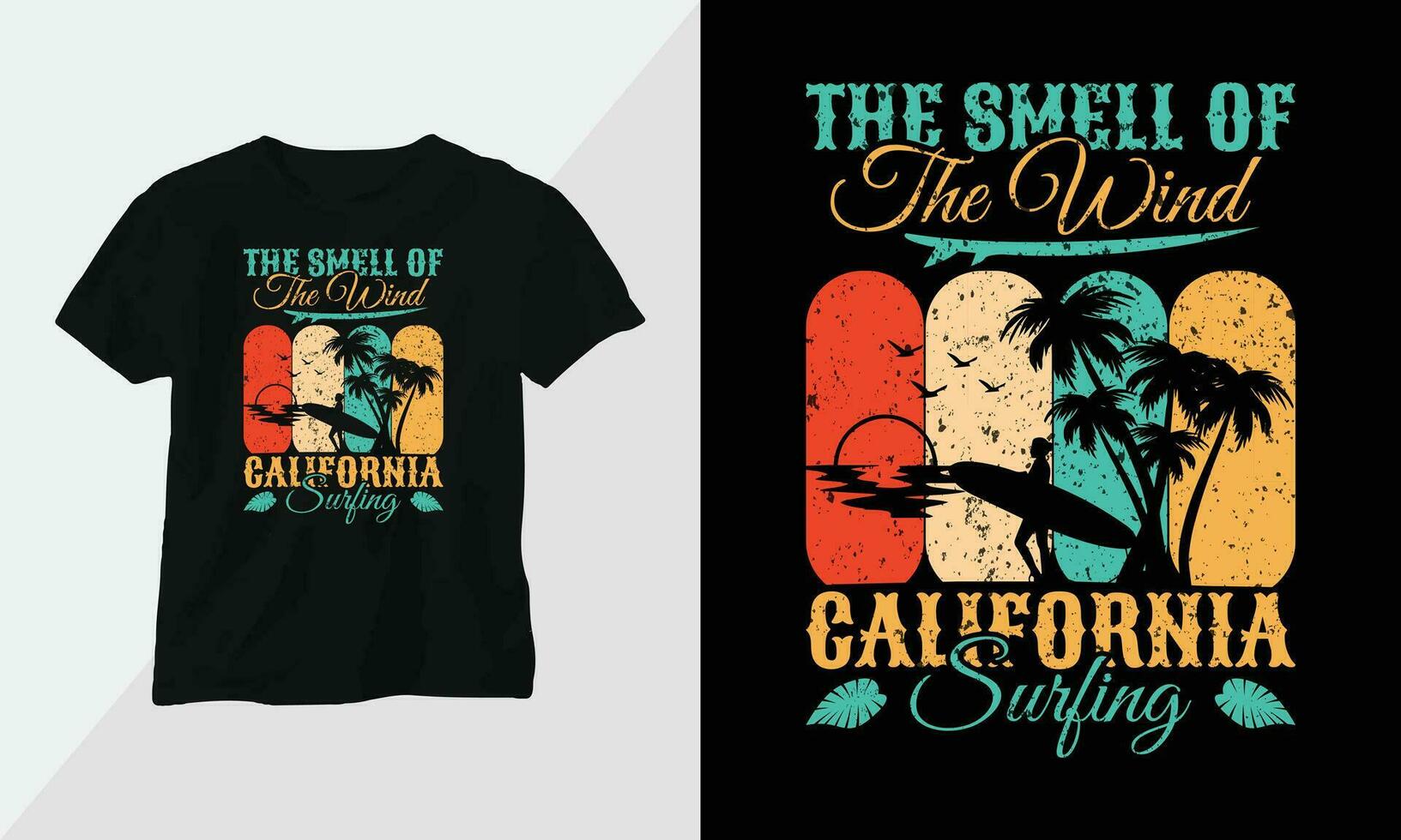 Summer Surfing t-shirt design concept. all designs are colorful and created using Surfboard, beach, summer, sea, etc vector