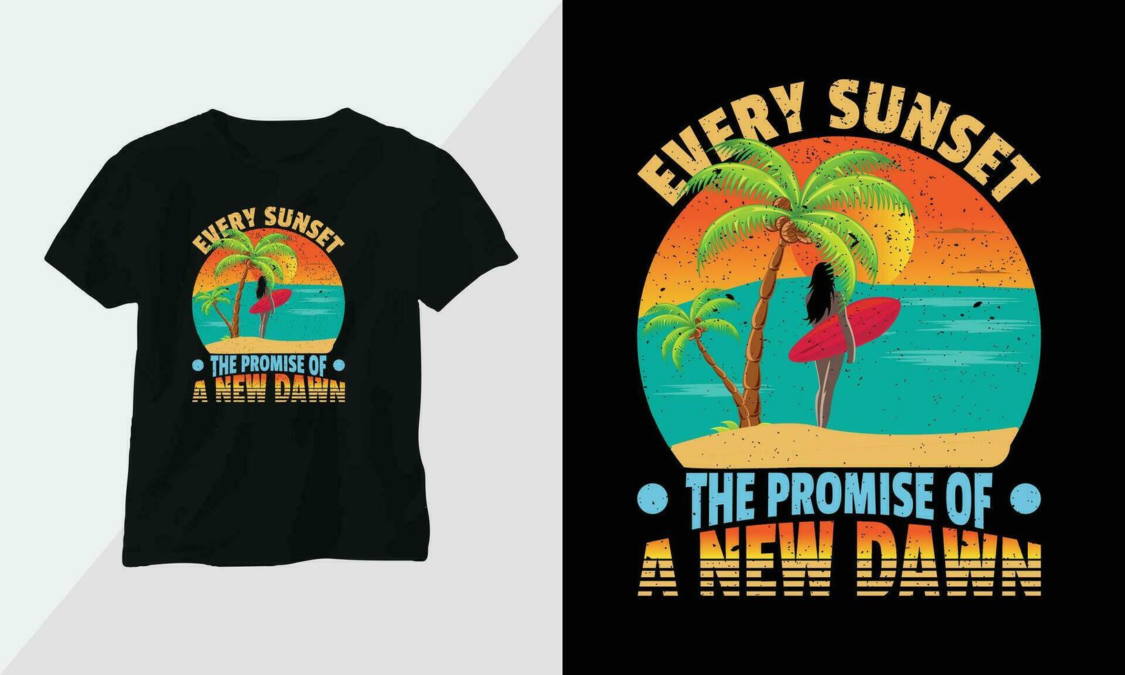 Summer Surfing t-shirt design concept. all designs are colorful and created using Surfboard, beach, summer, sea, etc vector