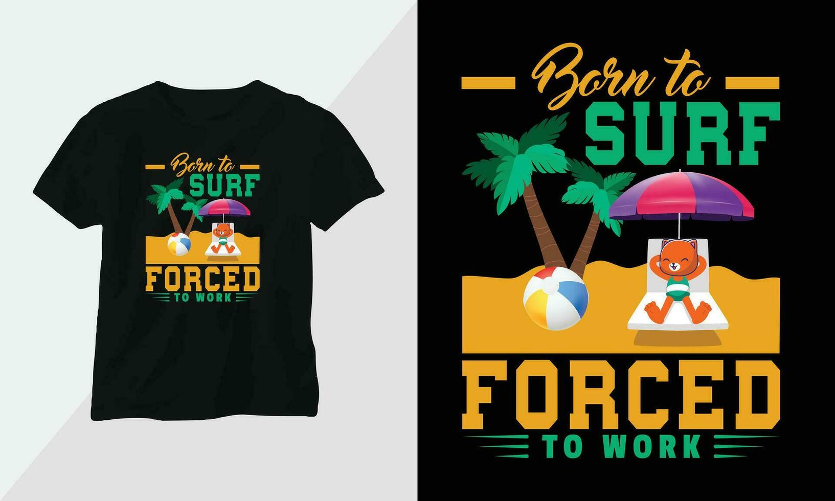 Summer Surfing t-shirt design concept. all designs are colorful and created using Surfboard, beach, summer, sea, etc vector