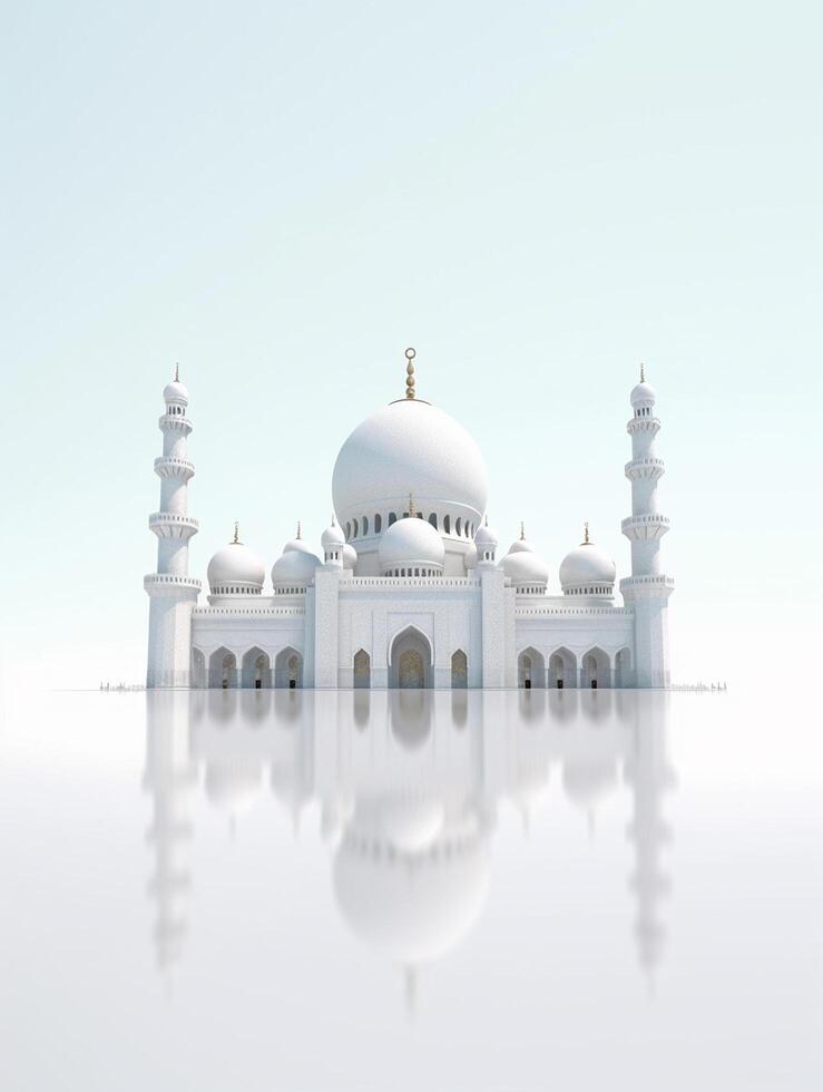 Islamic cute 3d mosque for ramadan and Eid greeting background photo