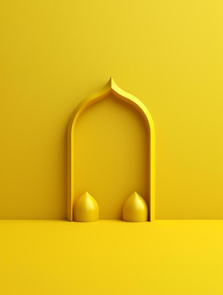 Islamic cute 3d mosque for ramadan and Eid greeting background photo