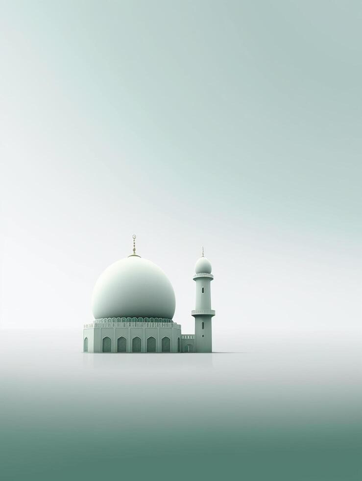 islámico linda 3d mezquita para Ramadán y eid saludo antecedentes ai generativo foto