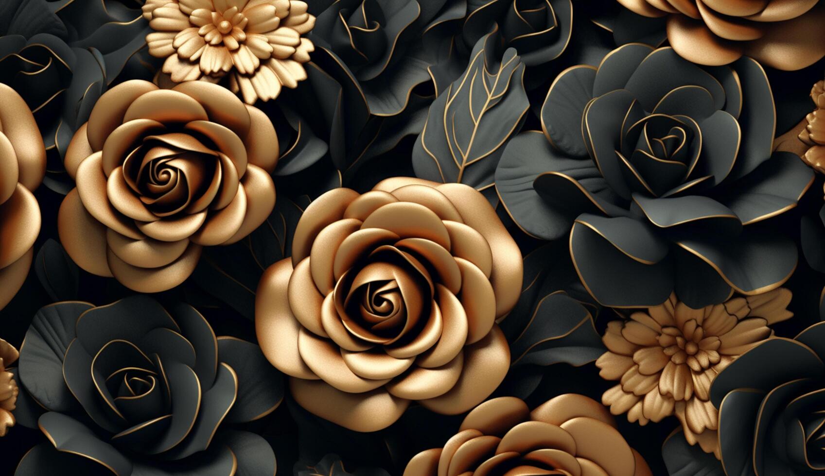 Black and golden shameless botanical pattern photo