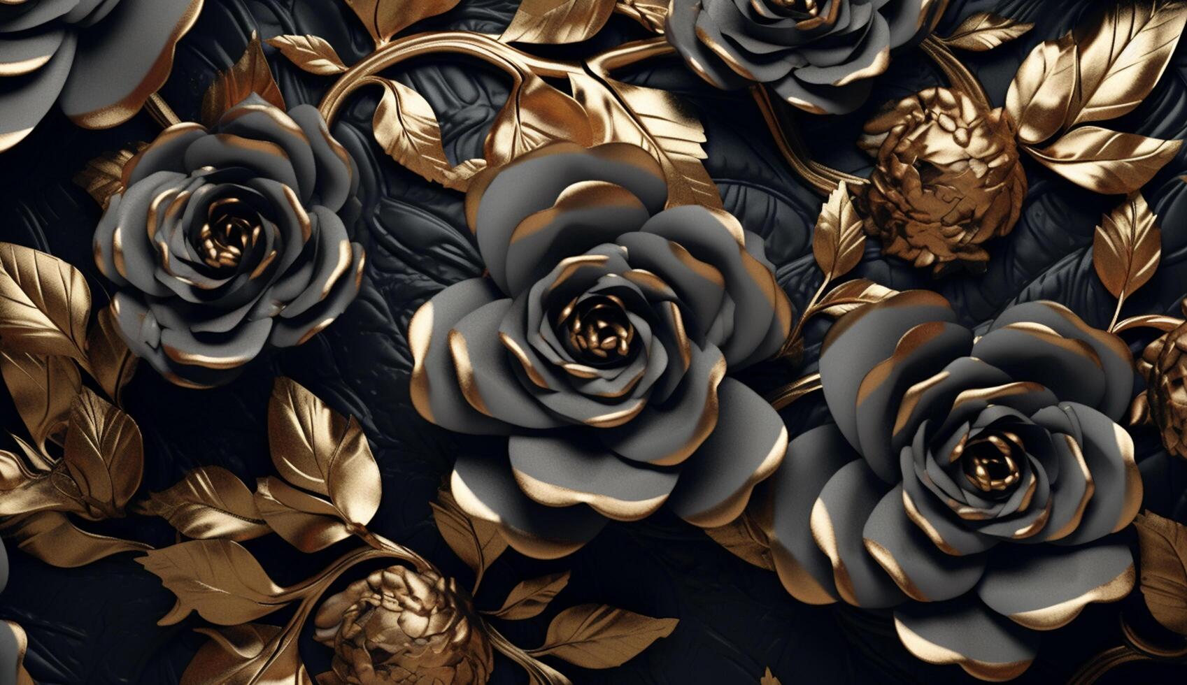 Black and golden shameless botanical pattern photo