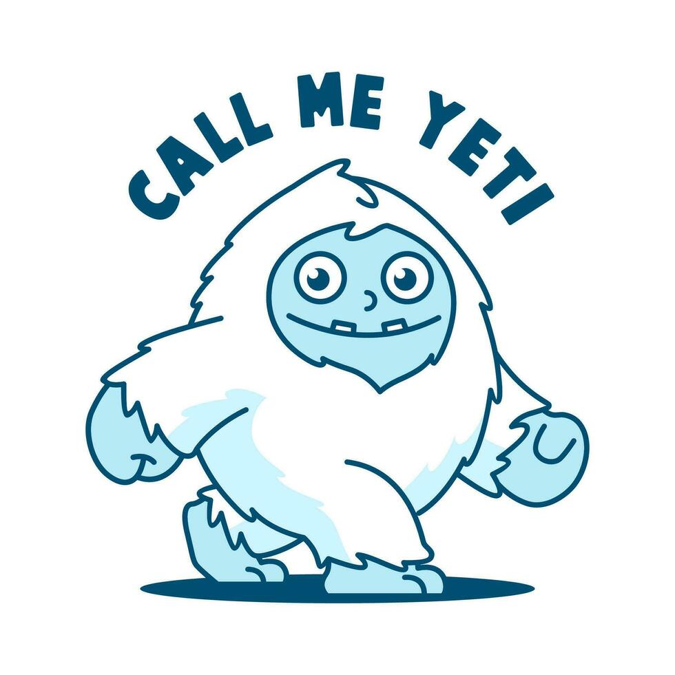 yeti linda dibujos animados personaje diseño vector