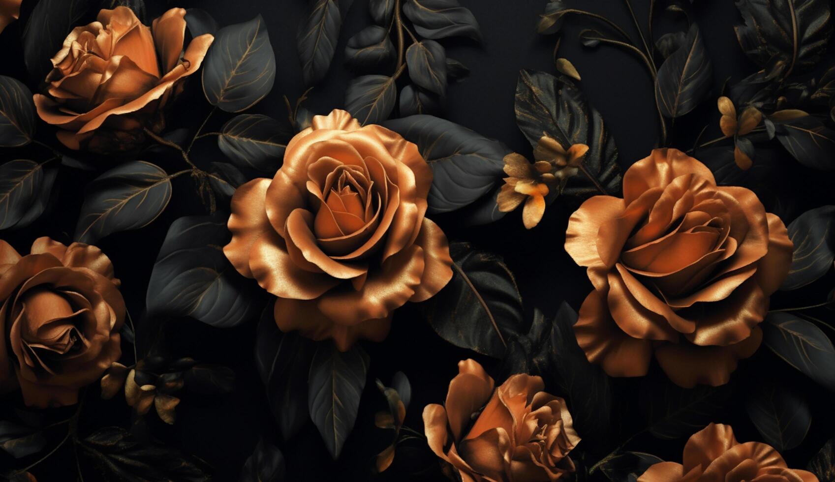 Black and golden shameless botanical pattern photo