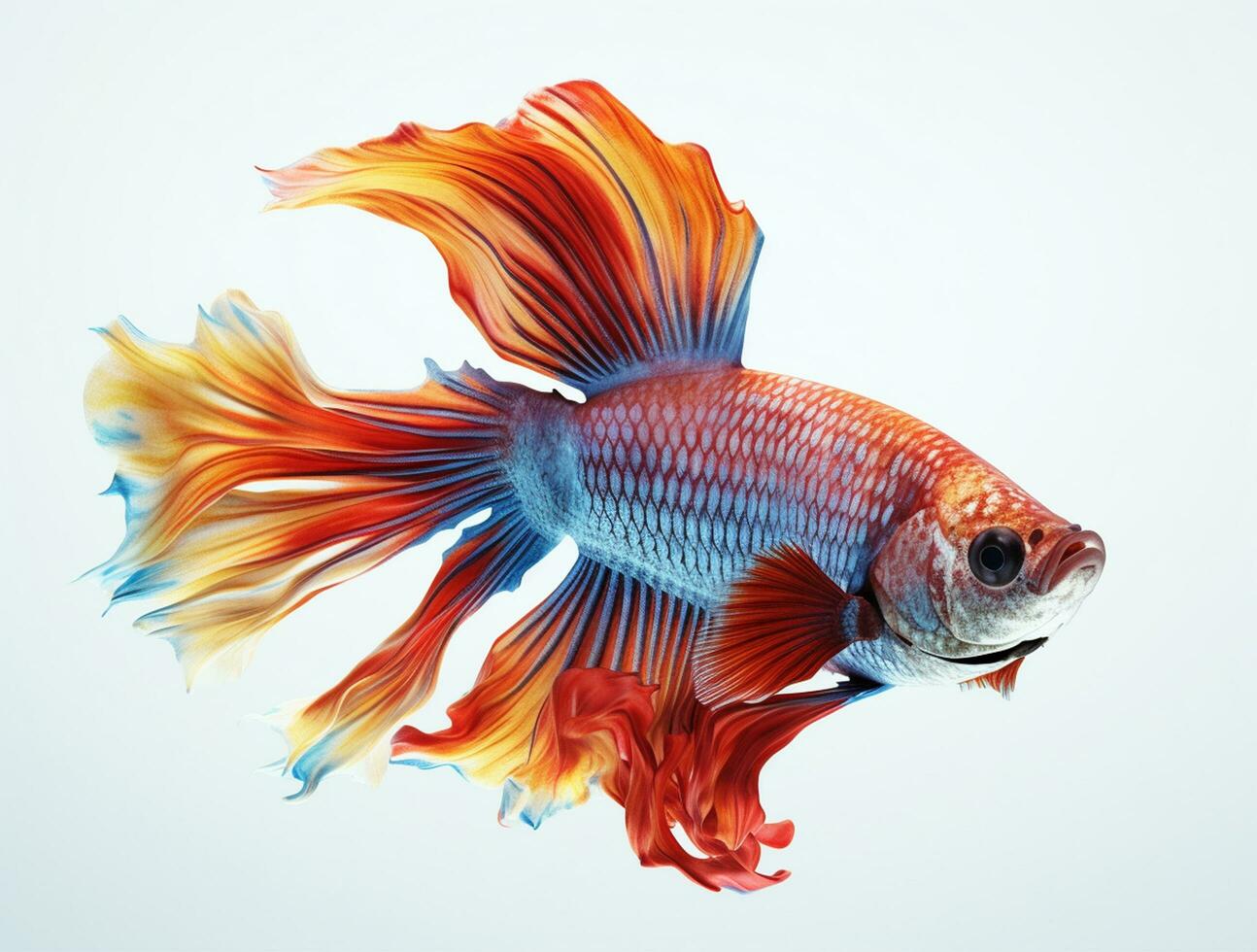 Betta fish isolated on white background photo