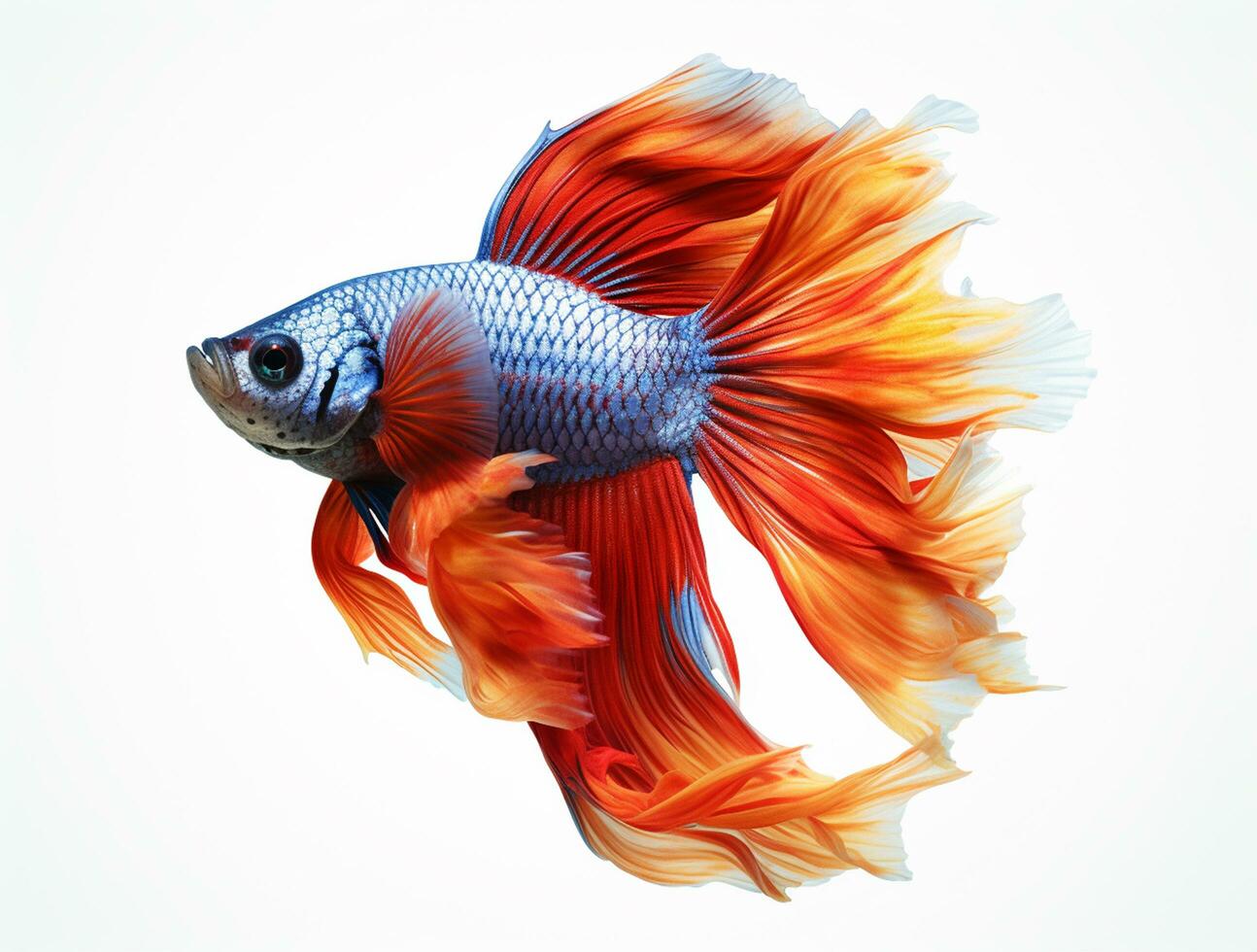 Red and blue betta fish isolated on white background 26047827 Stock