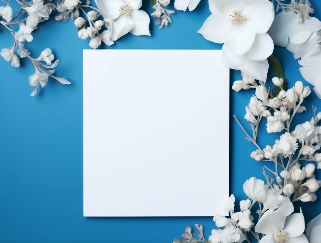 Tropical floral background with blank paper copy space. Space for text photo