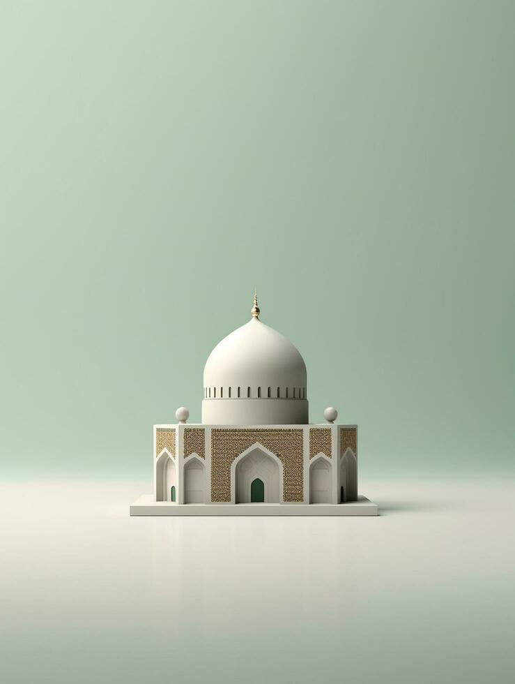 Islamic cute 3d mosque for ramadan and Eid greeting background photo
