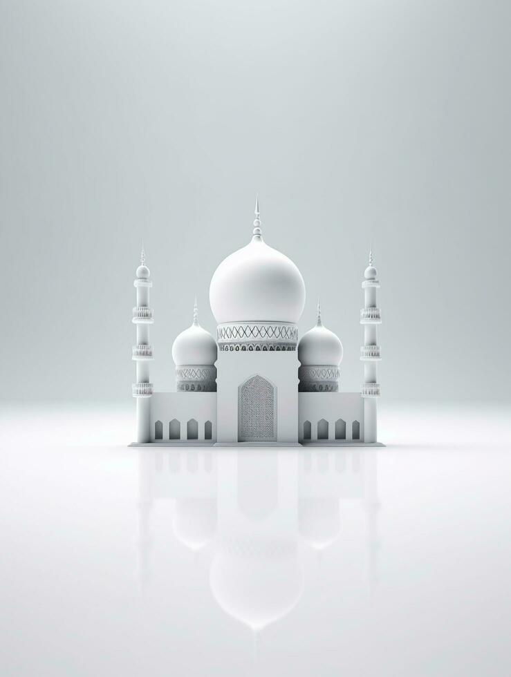 Islamic cute 3d mosque for ramadan and Eid greeting background photo