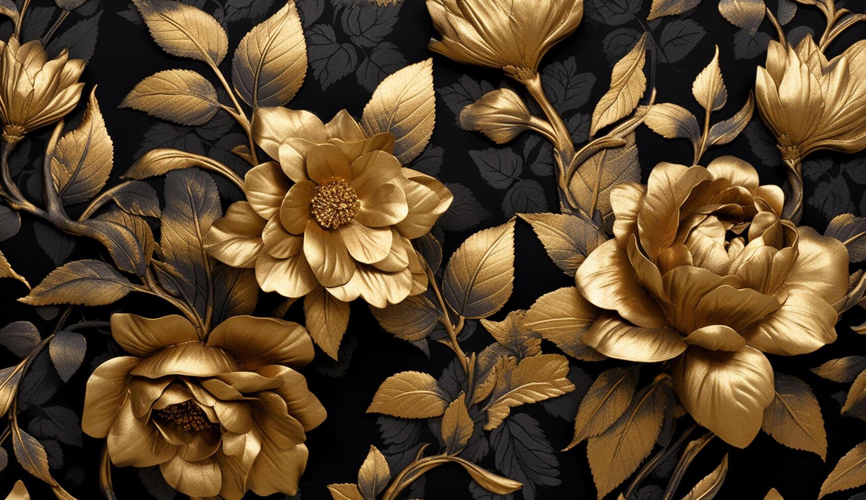 Black and golden shameless botanical pattern photo