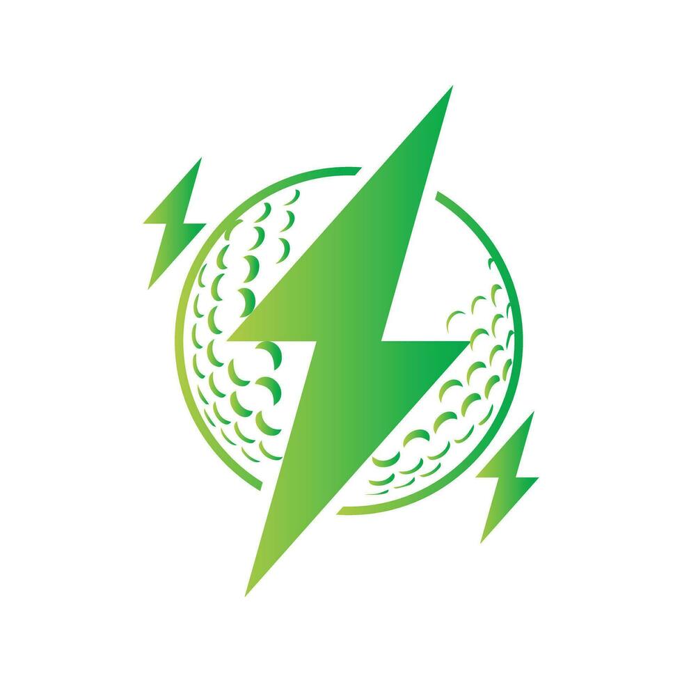 Golf ball and electricity bolts vector illustration