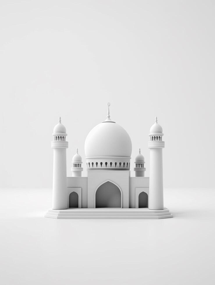 Islamic cute 3d mosque for ramadan and Eid greeting background photo