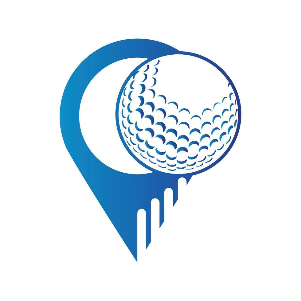 Golf ball and pin location mark vector illustration