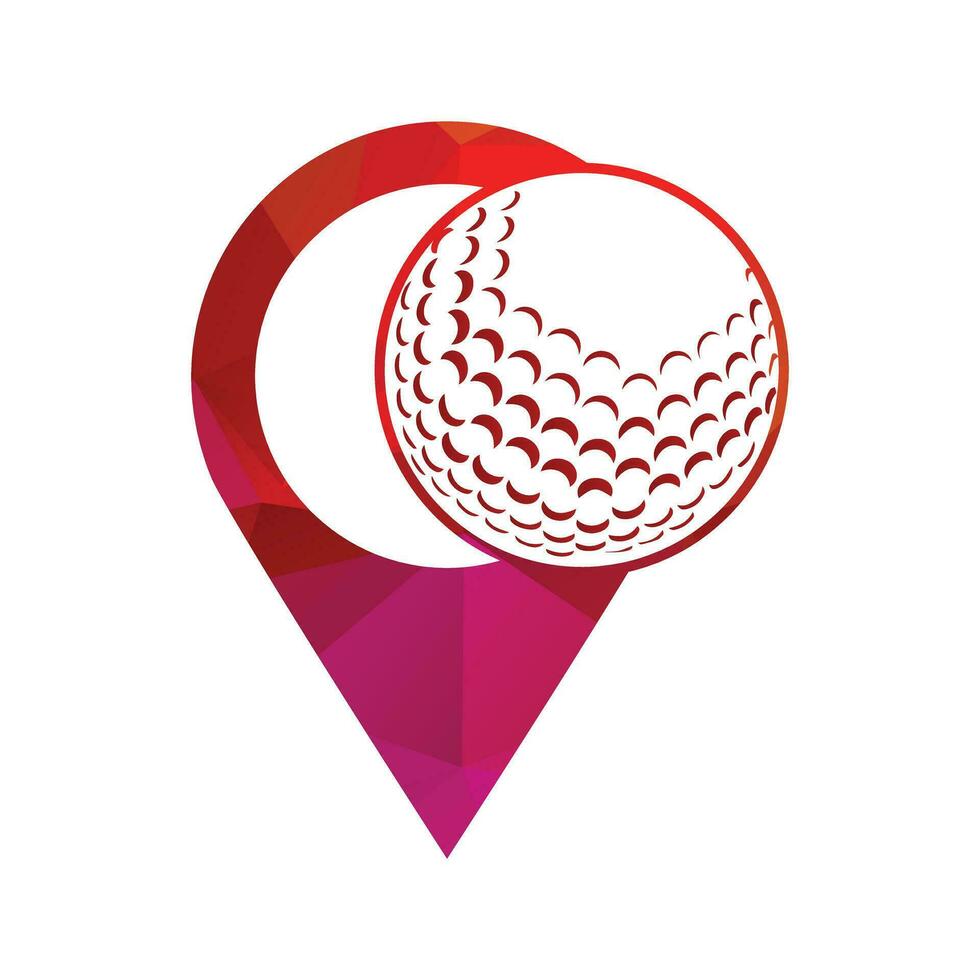 Golf ball and pin location mark vector illustration
