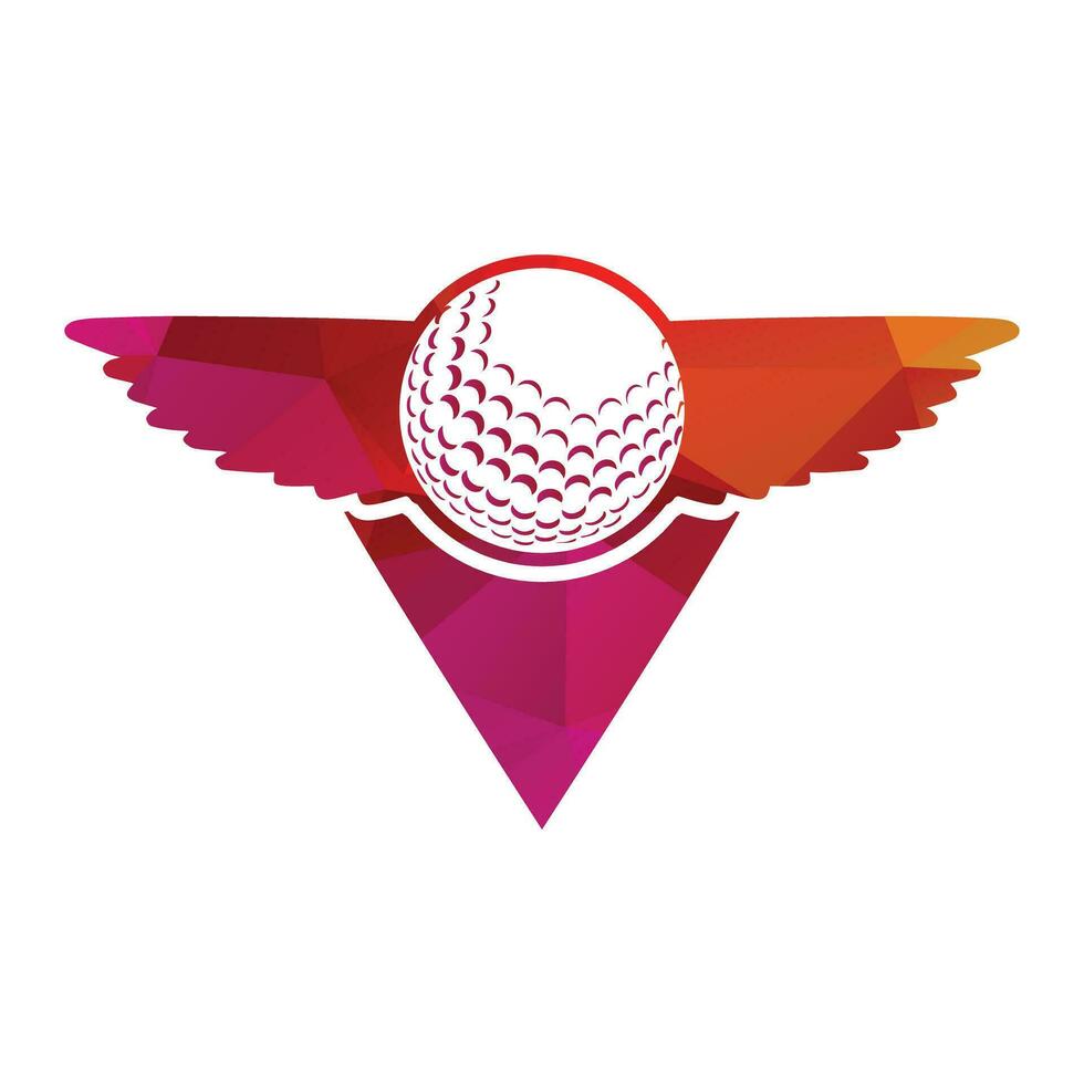 Golf ball with wings vector illustration