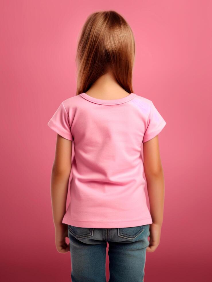 Girl's blank t-shirt for mockup design photo