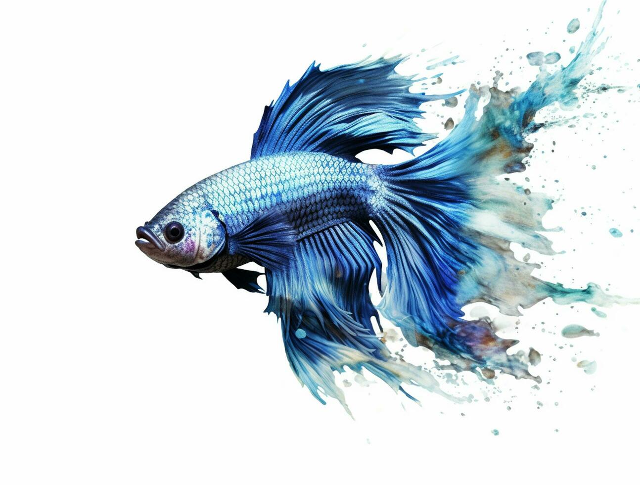 Betta fish isolated on blank background with copy space photo