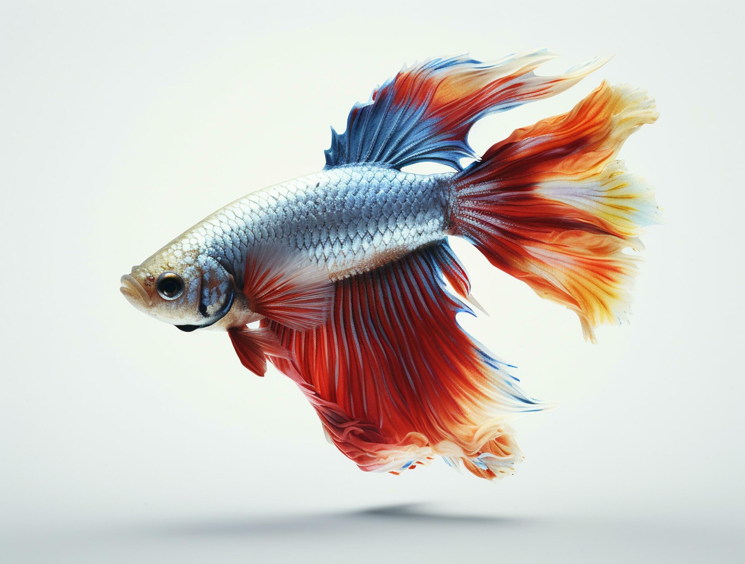 Red and blue betta fish isolated on white background 26049304 Stock