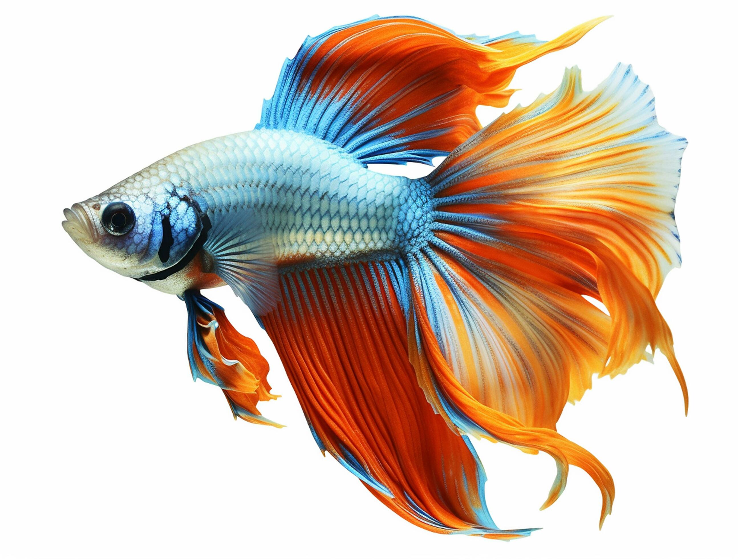 Red and blue betta fish isolated on white background 26049365 Stock