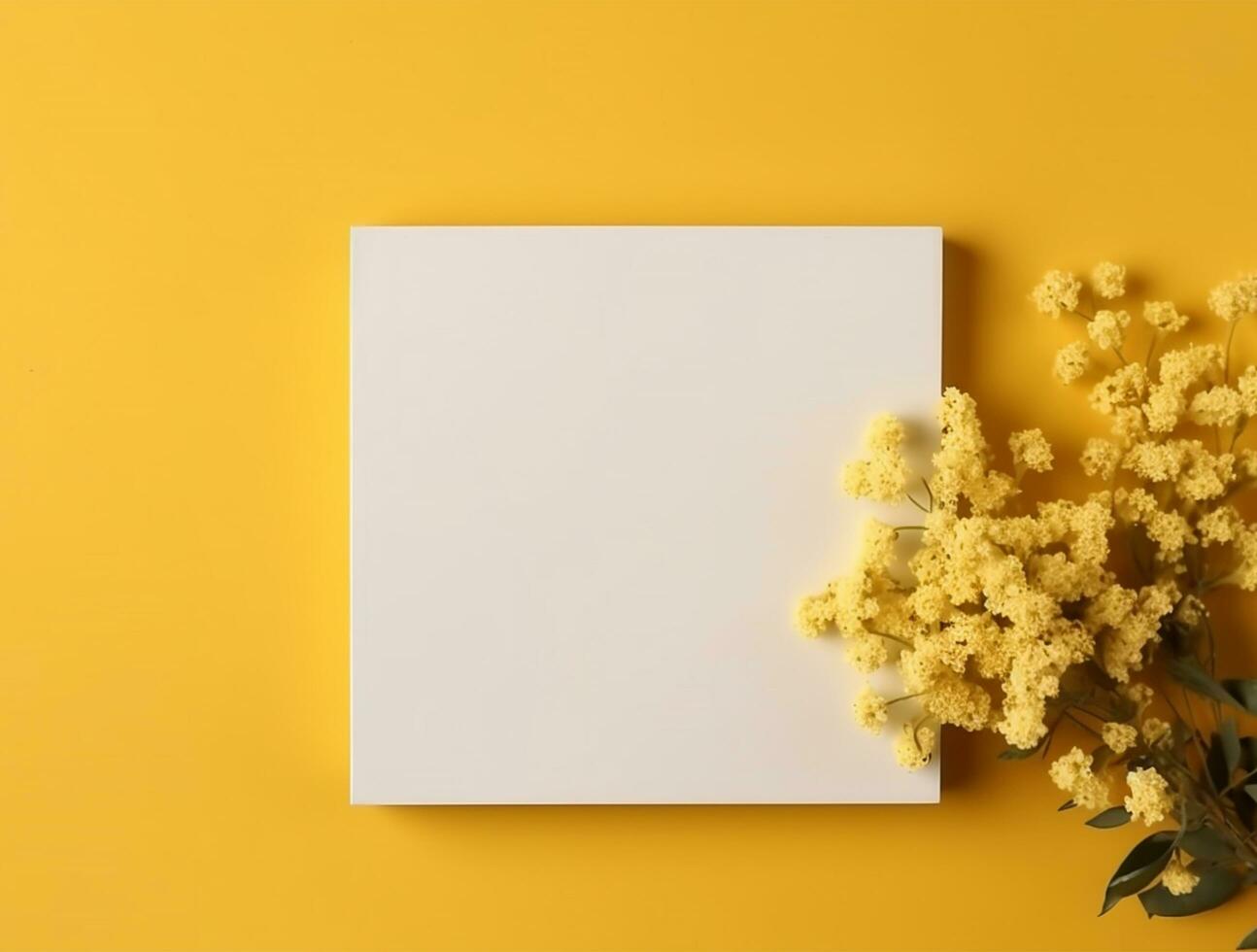 Tropical floral background copy space with paper. Space for text photo