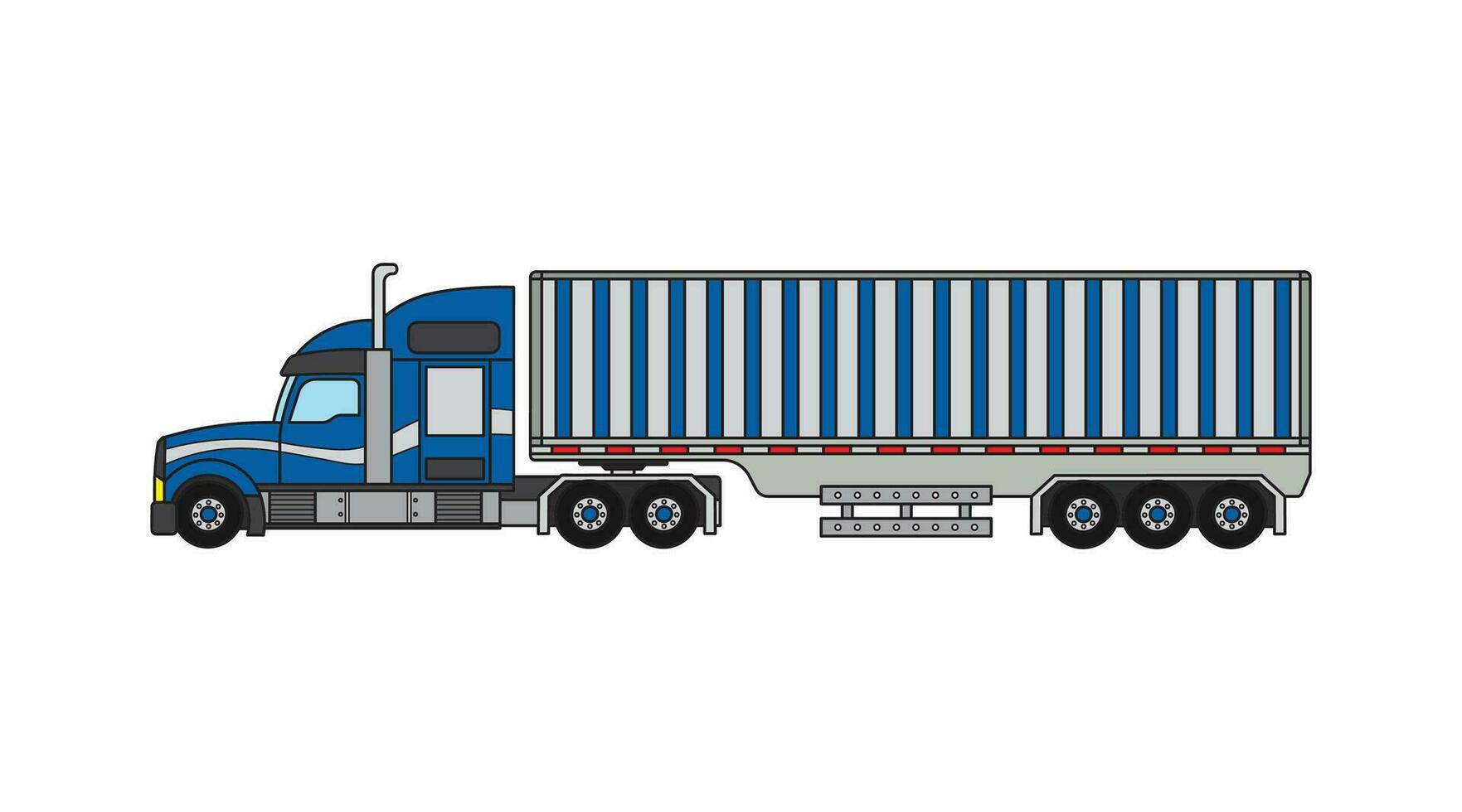 Vector illustration Hand drawn color children construction refrigerator truck construction vehicle clipart