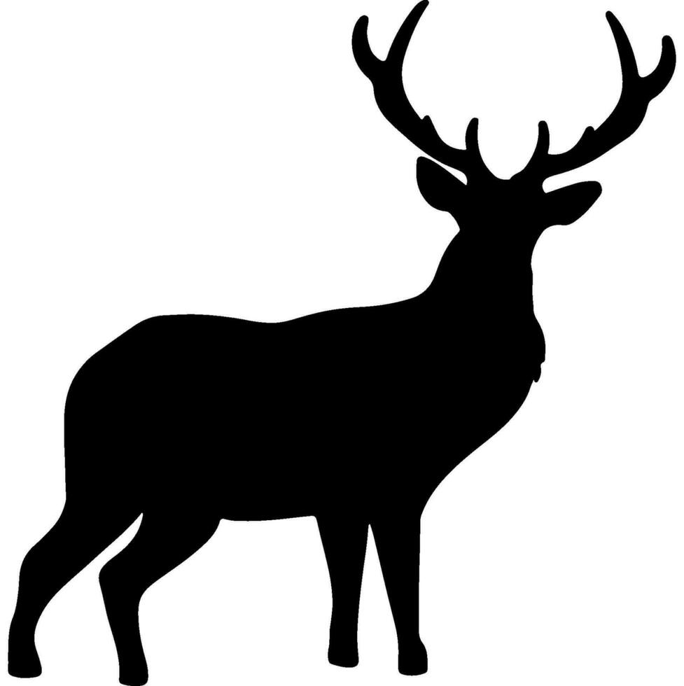 Elk black silhouette vector