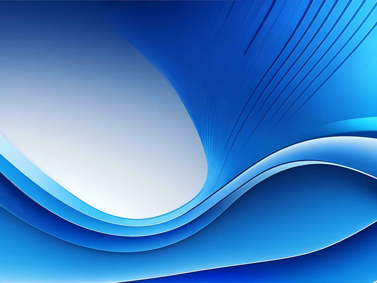 Abstract blue curve line with flowing waves background generated by ai photo