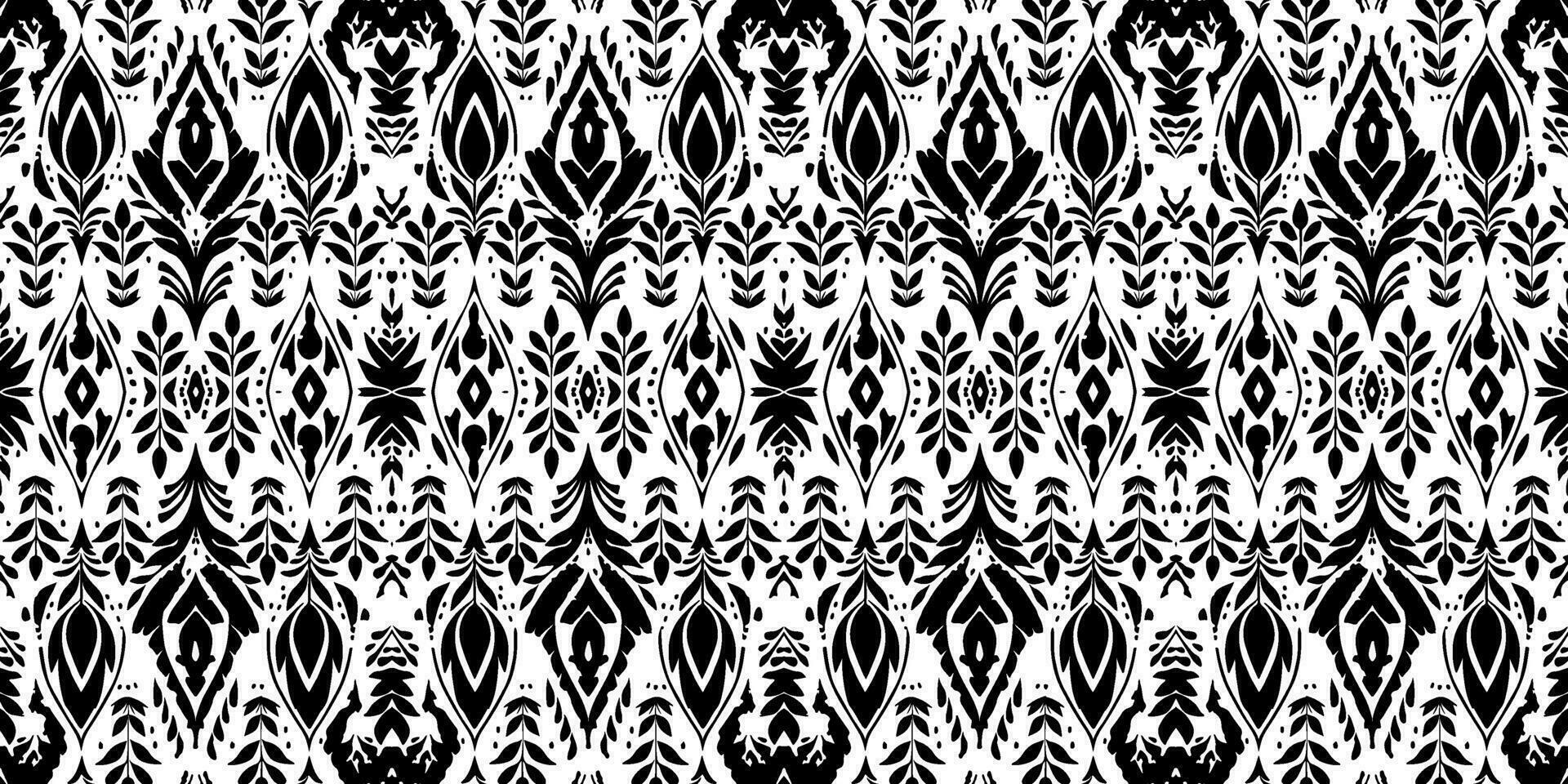 Seamless batik pattern, Seamless floral batik pattern, and Seamless motif pattern resemble ethnic boho, Aztec, and ikat styles. designed for use in satin, wallpaper, fabric, curtain, carpet, Batik vector