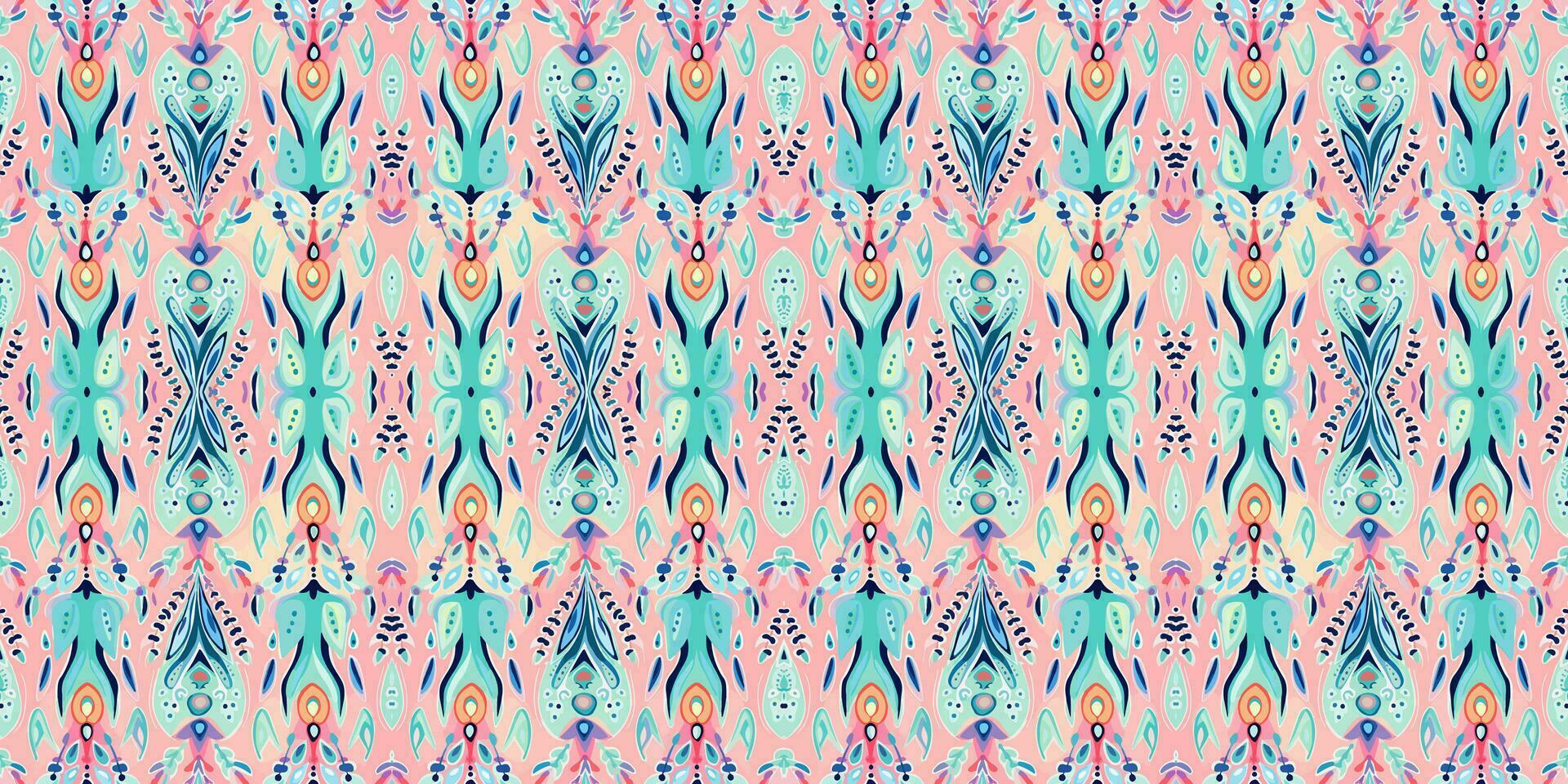 Seamless batik pattern, Seamless floral batik pattern, and Seamless motif pattern resemble ethnic boho, Aztec, and ikat styles. designed for use in satin, wallpaper, fabric, curtain, carpet, Batik vector
