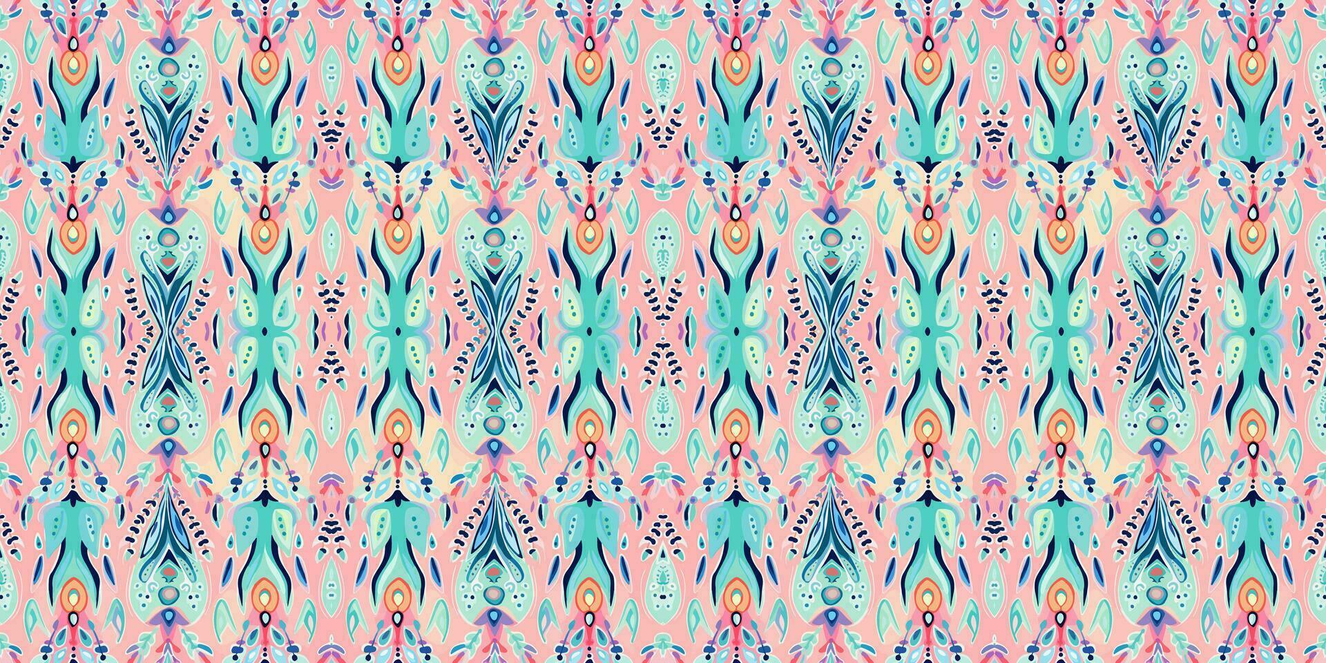 Seamless batik pattern, Seamless floral batik pattern, and Seamless motif pattern resemble ethnic boho, Aztec, and ikat styles. designed for use in satin, wallpaper, fabric, curtain, carpet, Batik vector