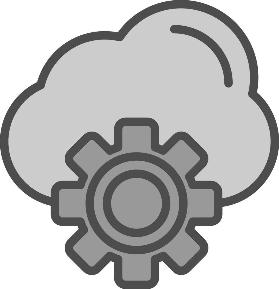 Cloud Settings Vector Icon Design