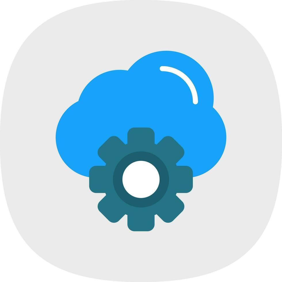 Cloud Settings Vector Icon Design