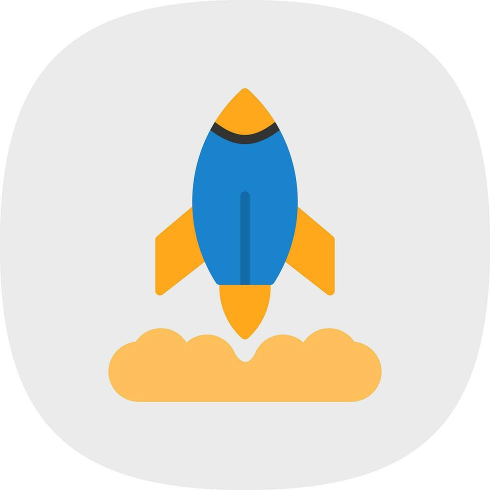 Rocket Launch Vector Icon Design