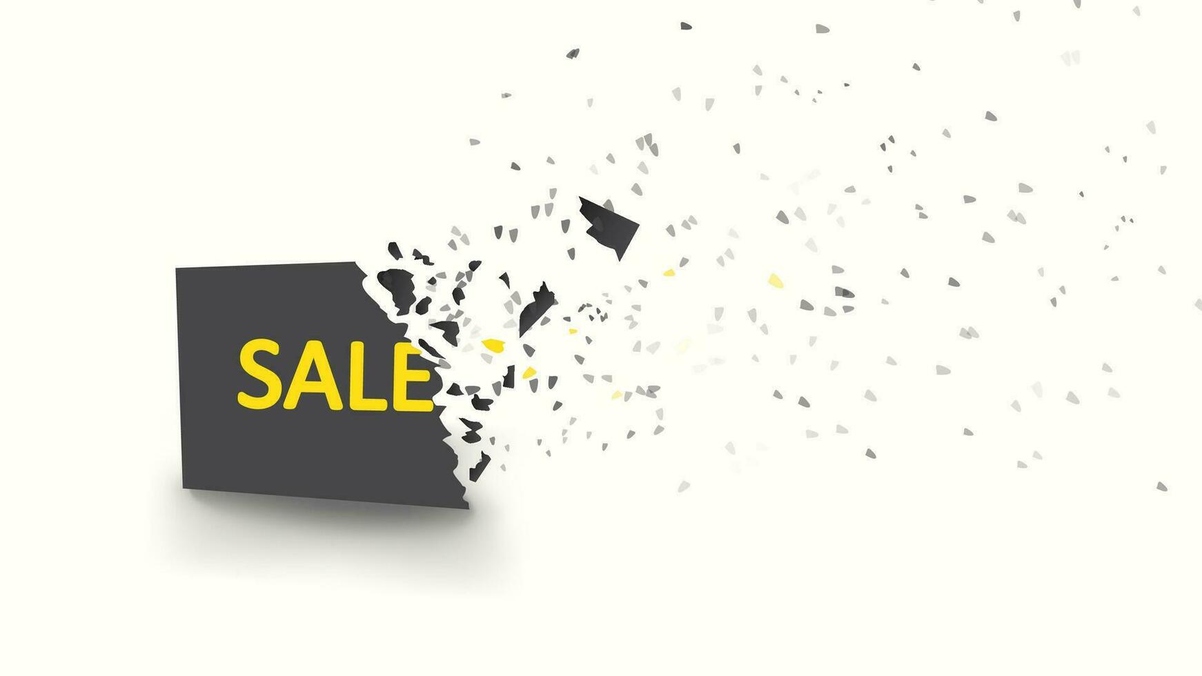 sale banner with explosive effect vector