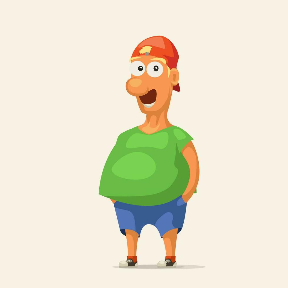 cartoon teenager on white vector