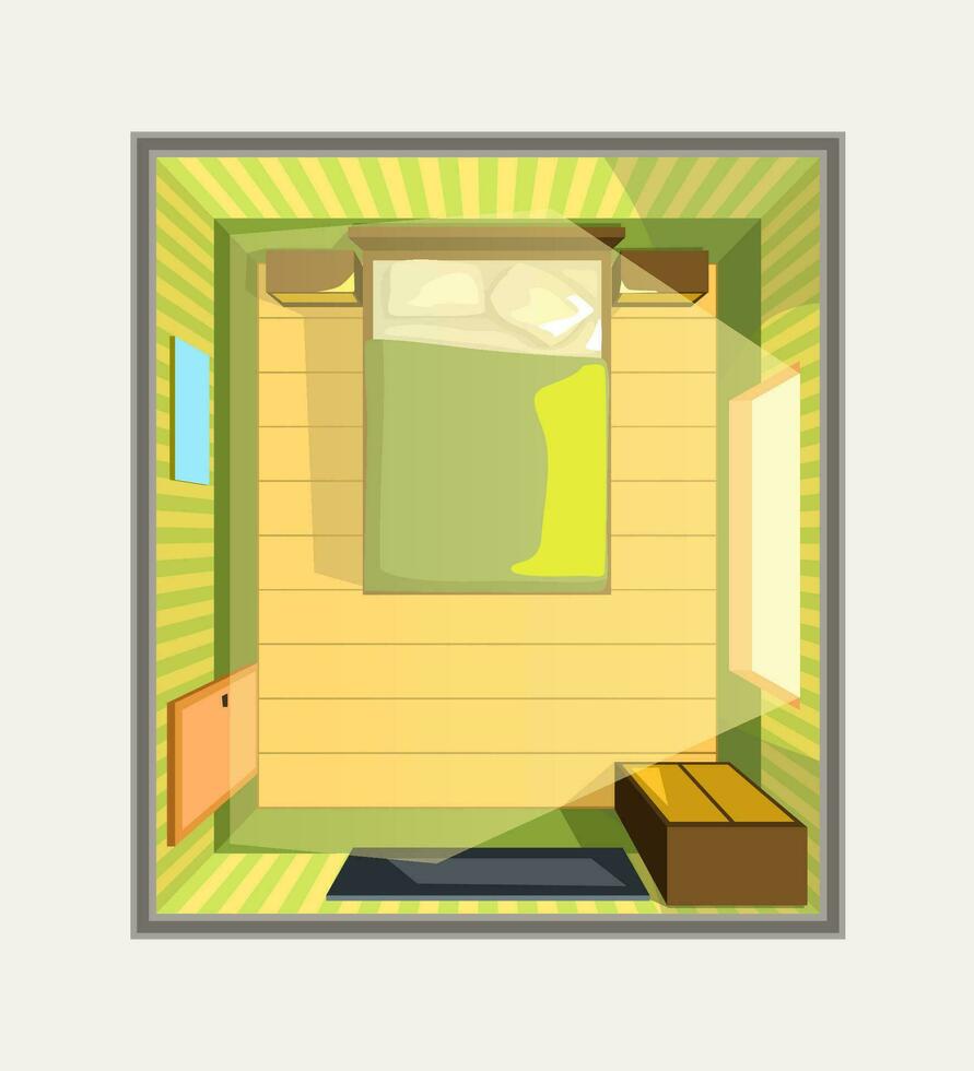 room interior top view isolated vector